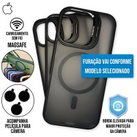 Capa iPhone 16 Pro Max - Metal Stand Fosca Magsafe Graphite Black